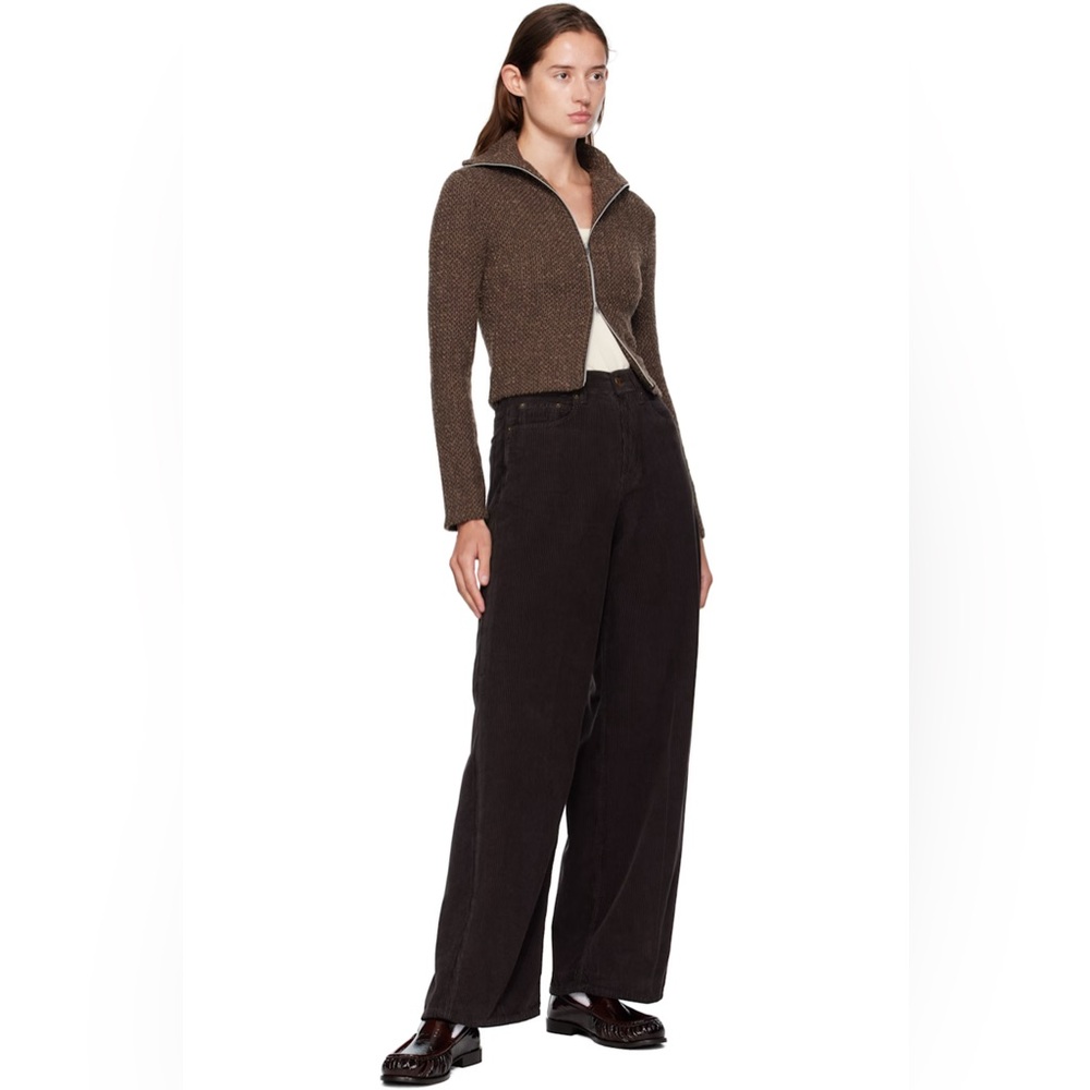 6397 - Cotton Corduroy Roomy Jean — Chocolate Size 29